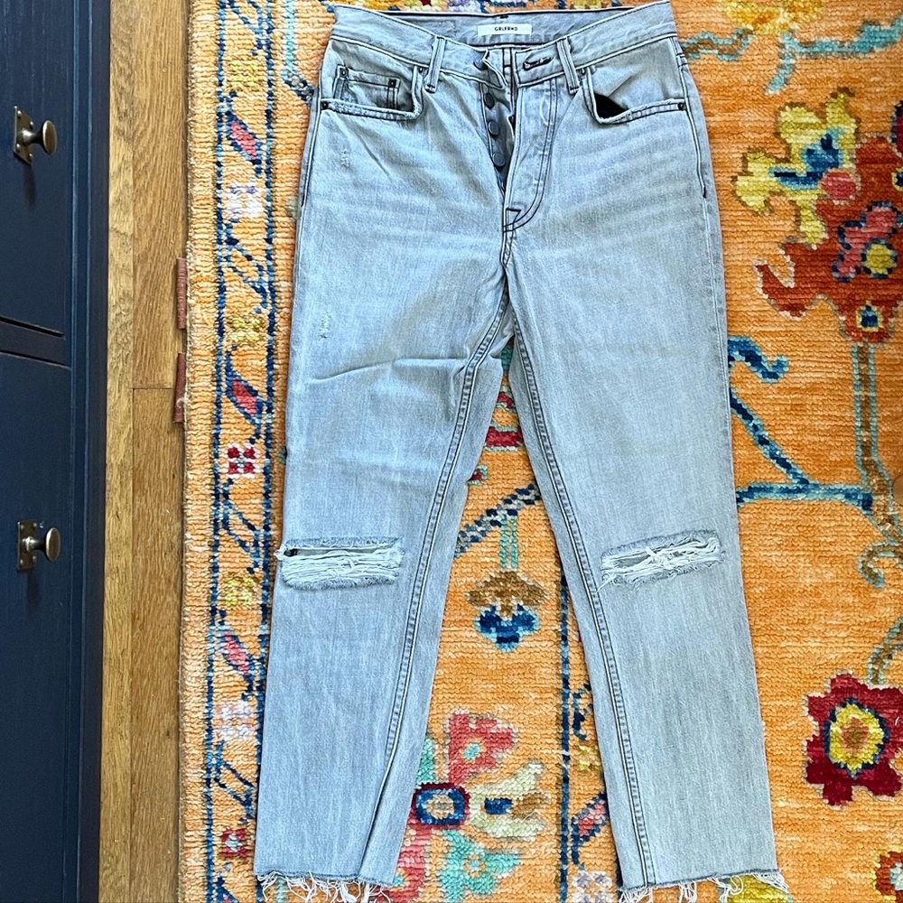 GRLFRND Karolina High Rise Jeans — Gray